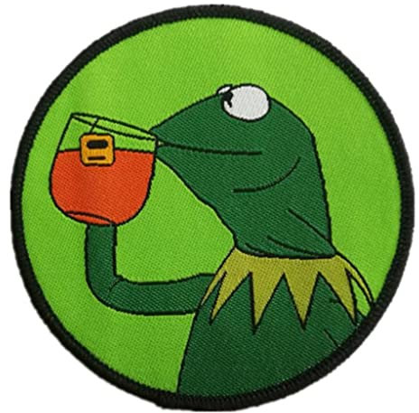 Bestickter Aufnäher mit Froschmotiv von Kermit None My Business Frosch zum Segeln von Tee direkt an die haarige Position für Hemden, Jeans, Jacken, Hüte