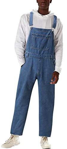 Sonnena Herren Jeans Latzhose Denim Overalls Jeanshose Männer Cargo Retro Jumpsuit Jeanshose Arbeitshose Blau Arbeitslatzhosen Playsuits Mit Taschen