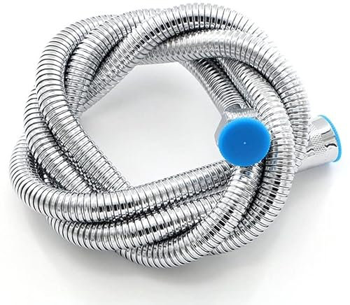 Flexibler Wasserschlauch 1,5 für Haushalt, Badezimmer, Dusche, Verlängerung des Hydraulikschlauchs aus Edelstahl (Silber 1,5 m)