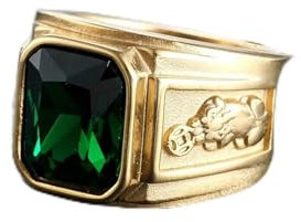 Aotiwe Modeschmuck Ringe, Schmuck Herren Hiphop Quadrat Grün Edelstahl Größe 65 (20.7) Geschenk 30 Geburtstag Mann