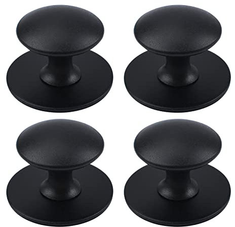 MOROBOR Pomos autoadhesivos instantáneos para armario, 4 unidades de acero inoxidable para ventanas, armarios, cajones (negro mate)