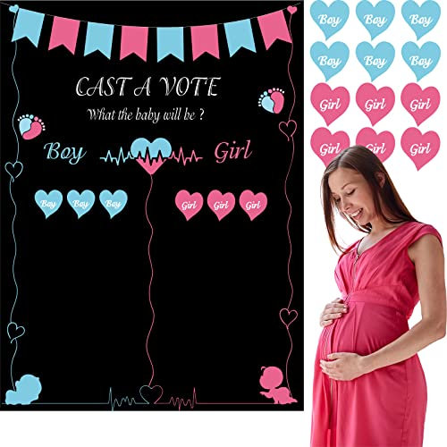 ASTARON Boy or Girl Gender Reveal Party Spiele 72 Aufkleber, Baby Geschlecht offenbaren Ideen Spiel Abstimmung Junge oder Mädchen Babyparty Geschlecht Verkünden Party Supplies