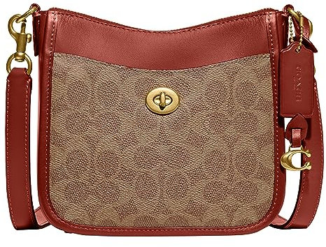 COACH Signature Chaise Crossbody 19, beschichtetes Segeltuch, Hellbraun, Hellbrauner Rost, Einheitsgröße
