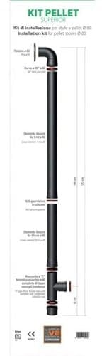 Kit tubi per stufa a pellet verniciato nero opaco kit fumestiria ad alto spessore