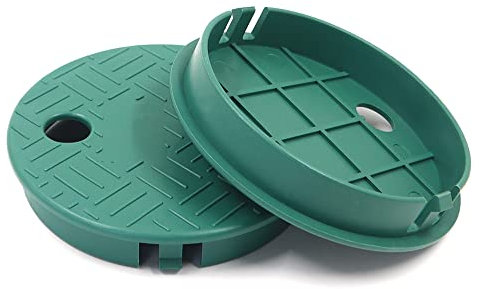 2 Pieces 6 Inch Sprinkler Valve Box Cover, Round Sprinkler Valve Cover Lid, Round Ground Sprinkler Covers, Green Valve Box Lid for Sprinkler Irrigation System