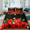 JOGAMA Bettwäsche 135x200 cm Roter Mohn, 3D Bettwäsche Set Mikrofaser Bettbezug Färberdistel für Kinder, Weiche Bettbezüge + 2 Kissenbezug 80x80 cm, mit Reißverschluss