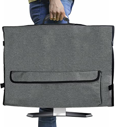 SYNYEY Monitor Cover, Wasserfeste Reisetasche mit weichem Samtfutter, Kompatibel mit 24-27 Zoll Desktop-Computerbildschirm und Zubehör