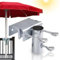 ENAIAH Balkon Regenschirmklemme, Sonnenschirm Balkon Halterung Sonnenschirmhalter Balkongeländer Tischklammer für Gartenschirme, Für Rund und Eckig Balkongeländer Garten Terrasse