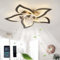 GWYAJTU Ventilateur Plafond Avec Lumiere Design Moderne Silencieux Dimmable LED Lustre Ventilateur DC Réversible 6 Vitesses Plafonnier Ventilateur Et Télécommande Pour Chambre Salon-Black