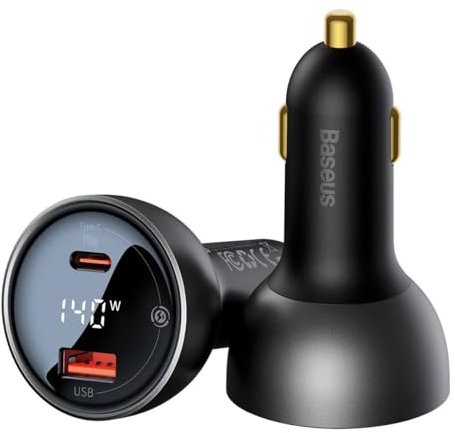 Baseus Car Charger Superme, USB, USB-C, 140W (Black)