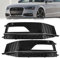 NOZADO ABS Schwarz Stoßstange Gitter Abdeckung Blende for Audi A4 B8 S4 Sline Facelift 2013 2014 2015 Nebelscheinwerfer Frontstoßstangen Grill Stoßfängergitter Lampenabdeckung (Size : Black chrome pa