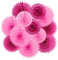 SUNBEAUTY 12Pcs Rosy Pink Paper Fans Set Pink Party Decorations Hanging Birthday Party Decoration Summer Floral Blossom Honeycomb Decor for Gril Women Birthday Wall Ceiling Wedding Baby Shower