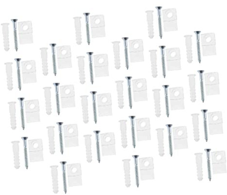 OATIPHO 24 Sets Mirror Nails Plastic Glass Retainer Mirror Holder Clips Glass Retainer Clips for Cabinet Doors Frameless Mirror Glass Panel Clamp Decorative Mirror Metal Wine Cabinet