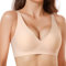 JOYTREE Glatter BH Damen Ohne Bügel mit tiefem V-Ausschnitt Klassische Nahtloser Bügelloser BHS Bequem Seamless Tshirt Bustier Soft Schlaf Bra mit zusätzlicher Verlängerung Fleischfarben 2XL