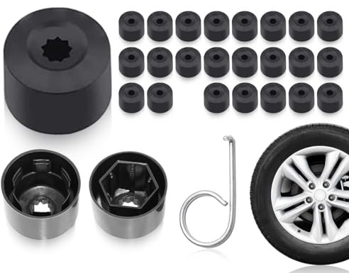 ZoeTekway 17mm Radschraubenkappen, 23 Stück Schraubenabdeckung Auto Radkappen, 5 Stück Anti-Diebstahl Sperrschraubenkappe + 18 Stück Normal Auto Radkappen, Kompatibel mit VW und Audi
