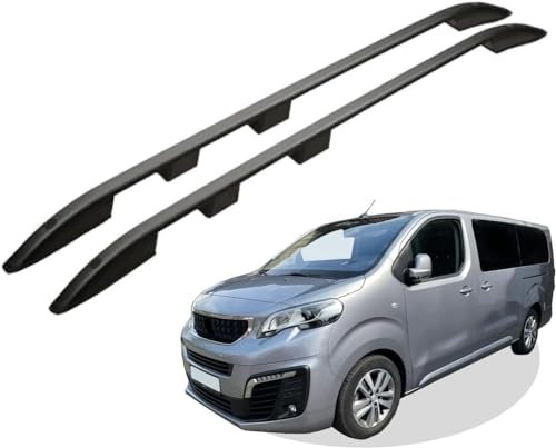 HAVERN 2 Stück Dachträger für Peugeot Traveller L2 2016,Aluminium Dachträger vertikale Stange Camping Transport DachbüGel Gepäckträger Zubehör