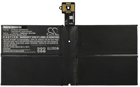 vhbw Akku kompatibel mit Microsoft Surface Pro 7 Plus, 1960 Notebook (6400 mAh, 7,58 V, Li-Polymer)