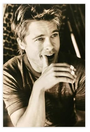 NWGACS Leinwand-Poster, Motiv: Schauspieler Brad Pitt 1, Wandkunst, Dekordruck, Gemälde für Wohnzimmer, Schlafzimmer, Dekoration, ungerahmt, 30 x 45 cm