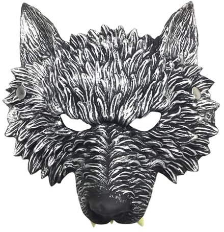 HDGSAFD Máscara de Lobo - Accesorio de Disfraz de Animal para Carnaval, Cosplay, Fiestas, Banquetes o Bailes - Plástico