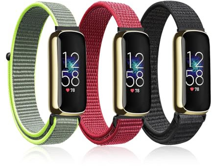 Ecogbd Bracelet de Montre en Nylon compatible avec Fitbit Luxe, Bracelet Sport réglable pour Homme Femme, Tissu souple respirant montre bracelet