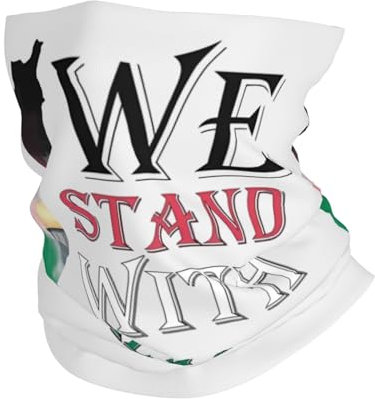 GQWJKSZ Wir stehen mit Palestine Free Seamless Neck Gaiter Shield Schal Bandana Kopfwickel Gesichtsbedeckung Schal Maske UV-Schutz Kopfbedeckung für Motorrad Radfahren Reiten Laufen Stirnbänder