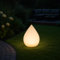 MeLiTec Solarlampe - mehrfarbige Bodenbeleuchtung für Außen & Innen - mit USB, auch für Innenräume geeignet - Solar-Kugel mit Farbwechsel - Durchmesser 30 cm, Höhe 39 cm - Kunststoff - Form Tropfen