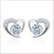 Boucle Doreille, Anneau Oreille en Argent 925, Clous en Forme de Cœur en Faux Diamant en Forme de Larme Ronde, or Blanc, Zircone Cubique, Boucles D'Oreilles à Tige en Argent pour Femmes et Filles