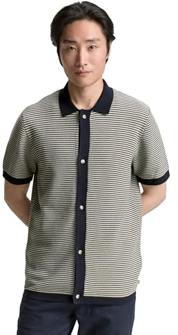 TOM TAILOR Herren Strick-Poloshirt aus Baumwolle