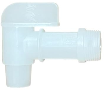 Weißer langlebiger Kunststoff-Wasserhahn, Wasserhahn, Durchfluss, 3/4-Wasserhahn für Trommeln, Krüge, Polyethylen-Material, Fasshahn, Ersatz-Zapfhahn, 1 Packung