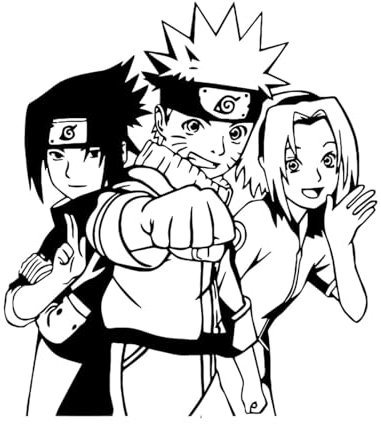 Japanische Anime-Wandaufkleber, kreative Zeichentrickfiguren, für Babyzimmer, Kinderzimmer-Dekoration, verwenden Sie entfernbares Vinyl-Poster-S-38x42cm-Black