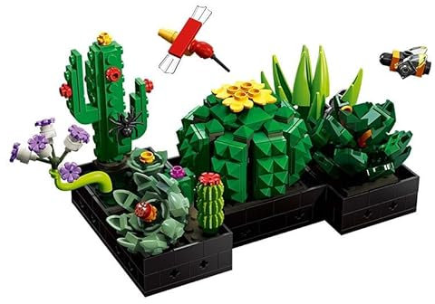 DzirePada Sukkulenten Blumen Bausteine Set, 590 Teile Botanischer Blumen Bonsai Bausatz für Erwachsene, Mini Kunstpflanzen, Home Decor Bonsai, Botanische Sammlung und Display Set