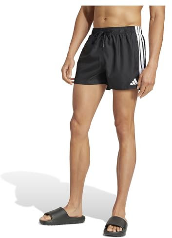 adidas Homme 3 Stripes Swim Shorts 3 inch, Black/White, XL