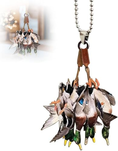 Weihnachtsschmuck, Entenjagd Hängeornament, Entenjagd 2D Weihnachtsschmuck aus flachem Acryl, Wasservögel Jagd Weihnachten Deko, Stockenten Autospiegel Zubehör Dekor Geschenk (1PC)