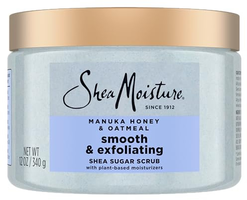 SheaMoisture Shea Sugar Body Scrub Manuka Honey Oatmeal for smooth & exfoliating Smooth and Exfoliating Body scrub with 24h shea moisture nutrients 12 oz