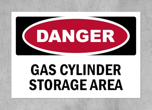 Danger, Gas cylinder storage area, safety sign - 1mm flexible Plastic sign (600mm x 400mm)
