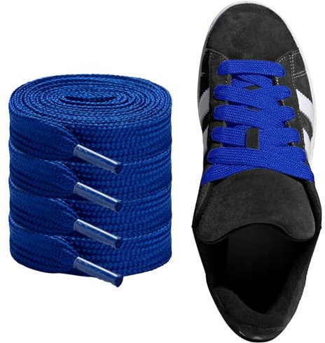 CCSOFTIME Gros Lacets 16mm de Large pour Adidas Campus,Remplacement Épaisseur Lacet Chaussure Plat pour Mcqueen Converse Vans Basket,Bleu Roi-90cm