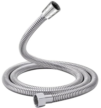 CYILIUEN Tubo doccia in acciaio inox, 100 cm, universale, in acciaio inox, con protezione anti-torsione, G 1/2