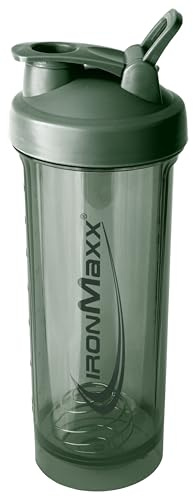 IronMaxx Premium Shaker – Mineral Green 700 ml | Shaker para proteínas con bola mezcladora y escala | Hermético, de plástico AS+PP | Para batidos cremosos en casa, gimnasio o donde estés