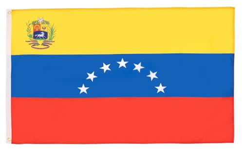 AZ FLAG Set da 2 Bandiere Venezuela antica senza stemma 150x90 cm | Uso interno ed esterno bandiera decorativa venezuelana Venezuela Antigua con escudo doppie cuciture e bordi rinforzati