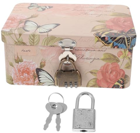 KITANDOVE Aufbewahrungsbox Mit Schloss Blechdosen Weißblech Aufbewahrungsboxen Aufbewahrungsboxen Mit Deckel Metallic