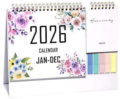 Tischkalender 2026, Kleine Tischquerkalender 2026 Mit To Do Liste Und Haftnotizen, Ästhetische Schreibtischkalender 2026 Für Home Büro