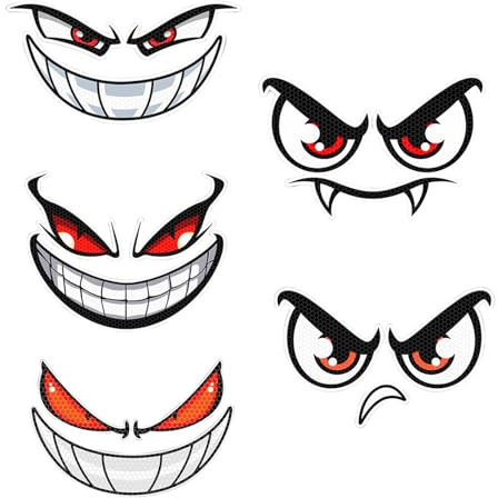 KLINNA 5 pegatinas divertidas ojos para robot cortacésped y robot aspirador, pegatinas reflectantes autoadhesivas para los ojos, pegatinas impermeables para coche y casco