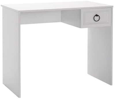 FWStyle White Matt Finish Laptop Desk with 1 Drawer - Compact Home Office Study Table
