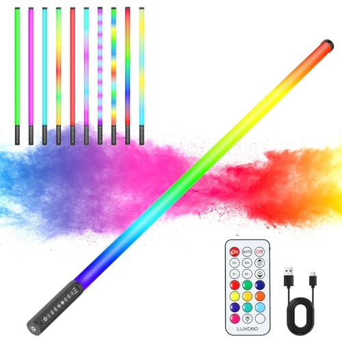 Mood1 Pro Tragbare LED-Videoleuchte,120 cm,Dimmbar und Speicher,Integrierter 5000-mAh-Akku,RGB-Fotolampe für YouTube,TikTok,Spiel-Streaming,Partybar,Fotografie