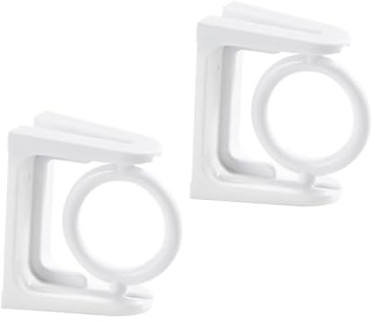 TOYANDONA 4 Pièces Support Tringle à Rideau Rotatif pour Salle de Bain Fixation sans Perçage pour Murs Lisses Montage Sécurisé pour Barre Serviettes Blanc