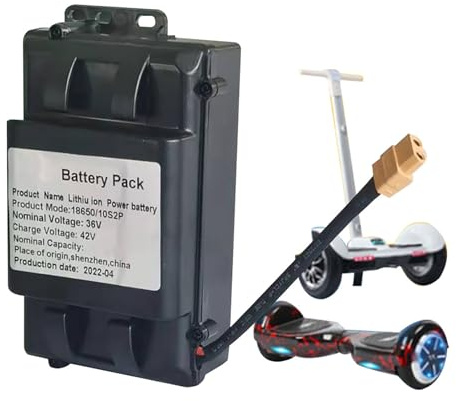 JHKJ 36-V-Hoverboard-Akku-Ersatz, 2 Ah, 3 Ah, 4 Ah, 5,2 Ah, 6 Ah, wiederaufladbarer Li-Ionen-Akku für Elektroroller/selbstbalancierende Boards, 72 Wh-230,4 Wh Motor,36v6.4ah