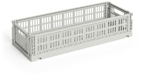 HAY - Colour Crate Korb Mini Oblong, grau, recycled