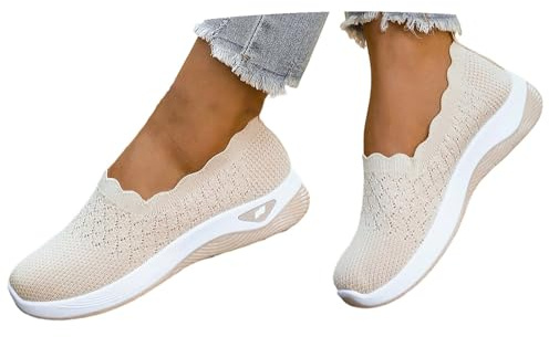 Lvnsdknerse Scarpe Ortopediche Donna - Estive Senza Lacci Scarpe Slip On da Corsa Camminare Comode Ginnastica Morbida Sneakers Traspiranti Leggere Antiscivolo Sneakers Diabetici Pianta Larga Sanitarie