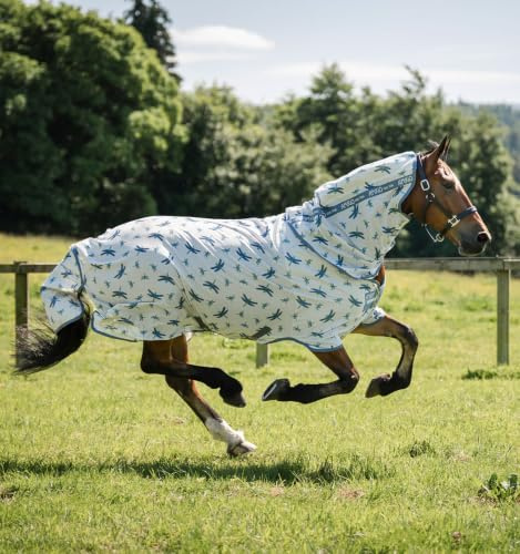 Horseware® Amigo® Bug Rug XL Plus Fliegendecke – Libellen-Druck/Silber & Blau & Salbei, 84