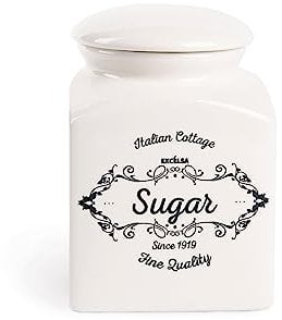 Excelsa Fine Quality Pot de Sucre en céramique, Ivoire, capacité 700 ML